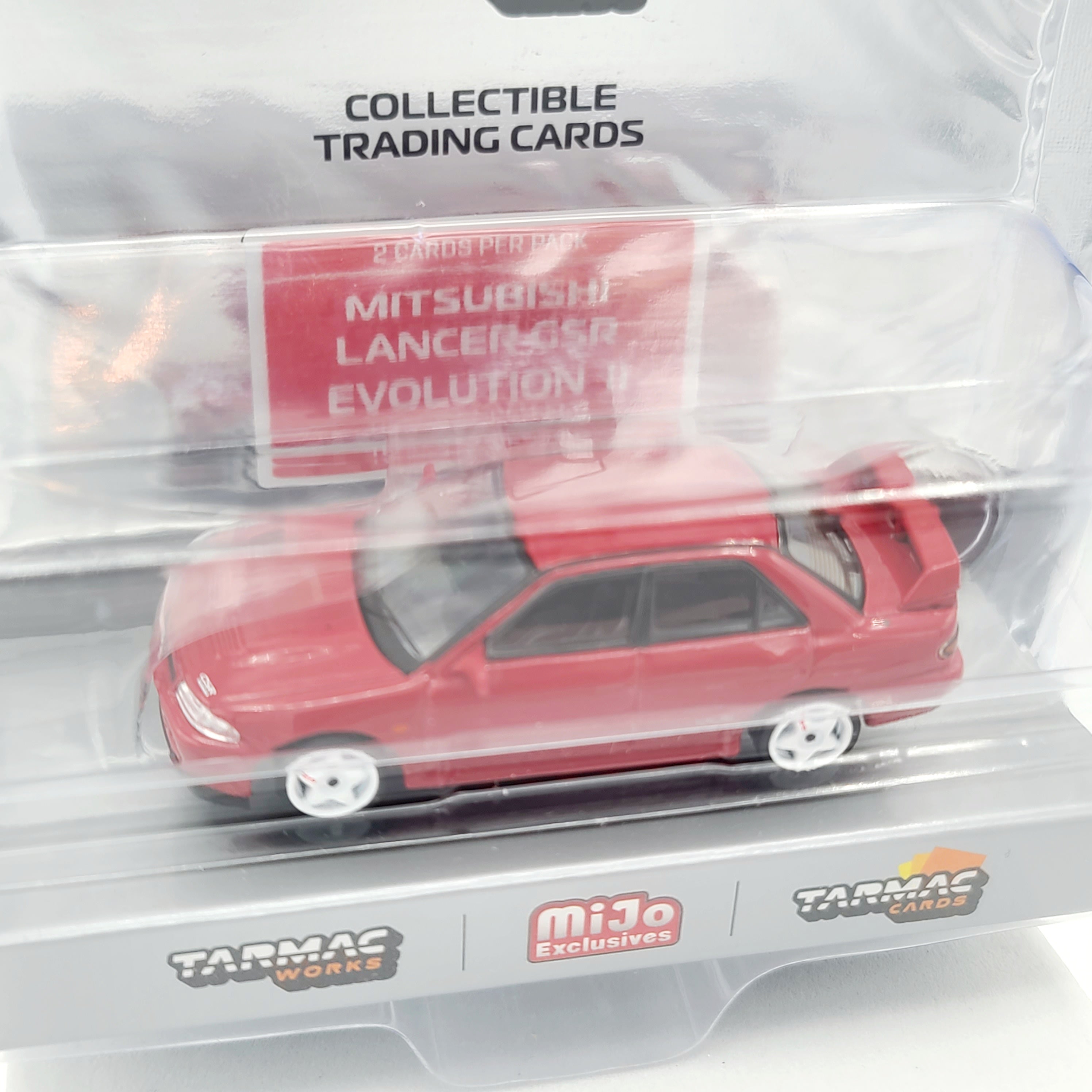 Tarmac Works Mitsubishi Lancer GSR Evolution II w/ Tarmac Cards - 1:64 (2024 Global64 - MiJo Exclusives)